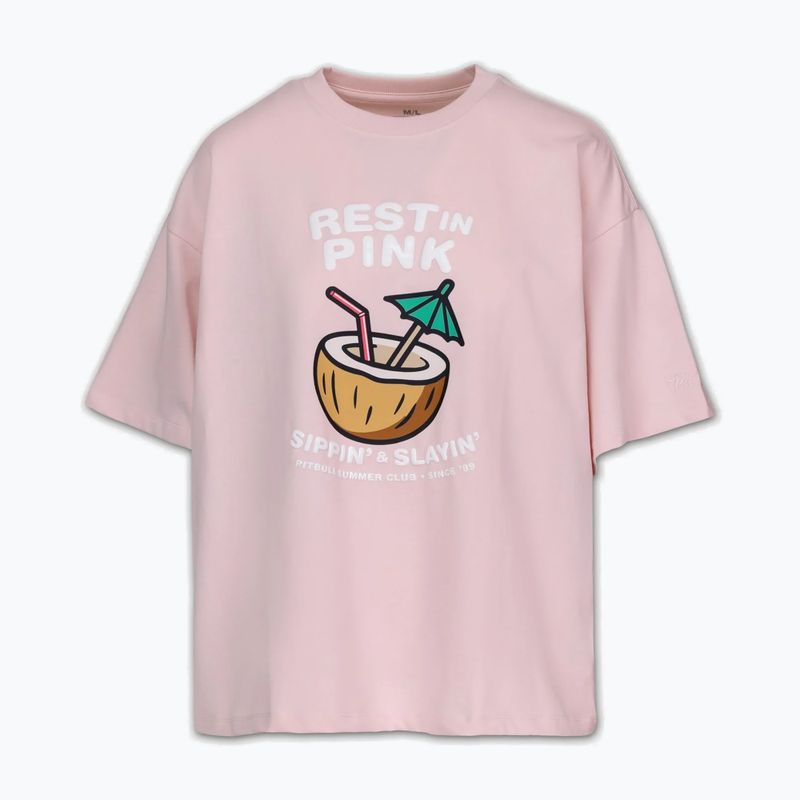 Women's T-shirt Pitbull Rest In Pink Oversize strawberry cream 5