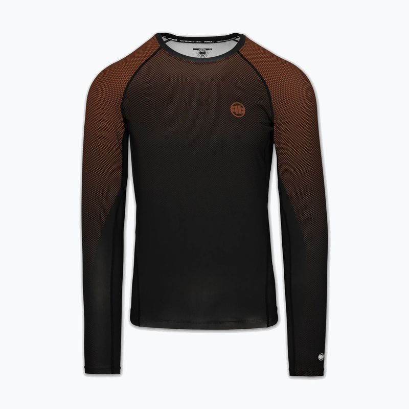 Men's long sleeve rashguard Pitbull Belt Rashguard brown 3