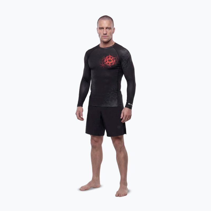 Men's long sleeve rashguard Pitbull Ray Rashguard fluo/red 2