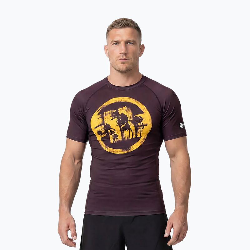 Men's T-shirt Pitbull Rashguard Logo Palms brown