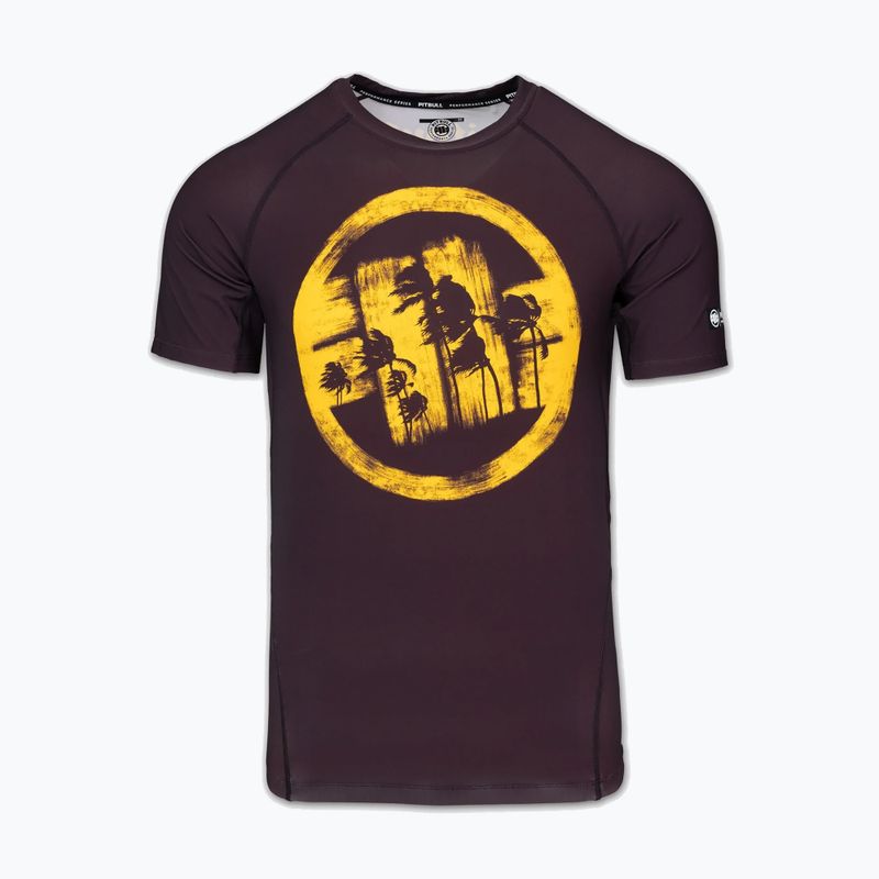 Men's T-shirt Pitbull Rashguard Logo Palms brown 3