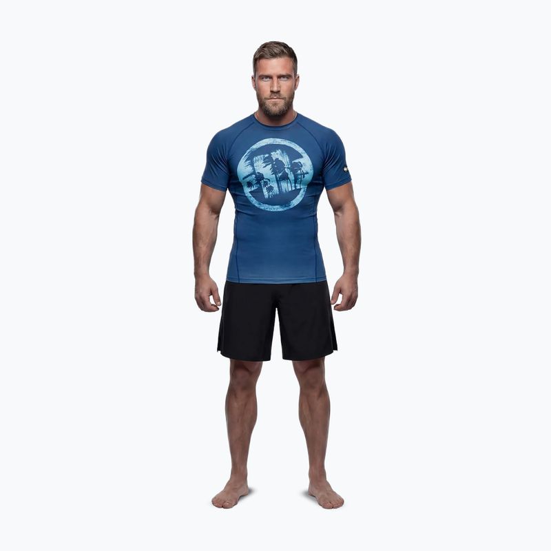 Men's T-shirt Pitbull Rashguard Logo Palms blue 2