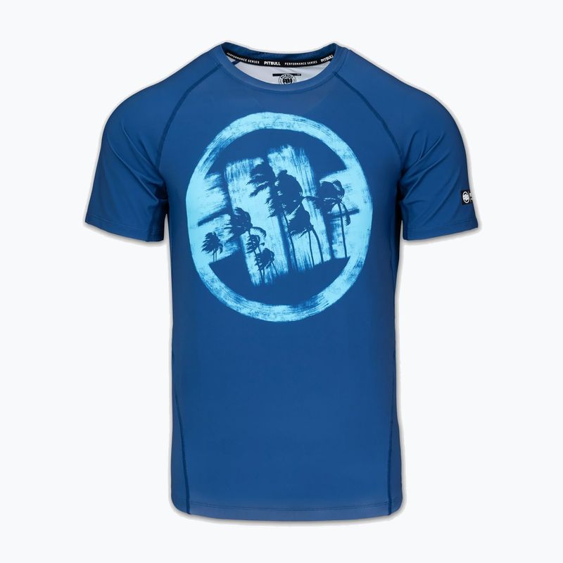 Men's T-shirt Pitbull Rashguard Logo Palms blue 3