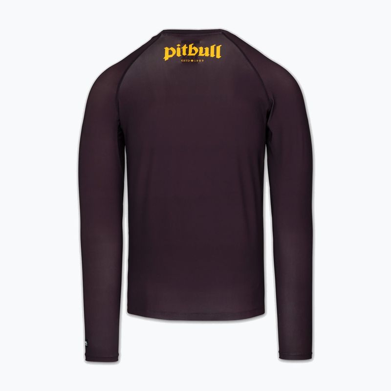 Men's long sleeve rashguard Pitbull Rashguard Logo Palms brown 4
