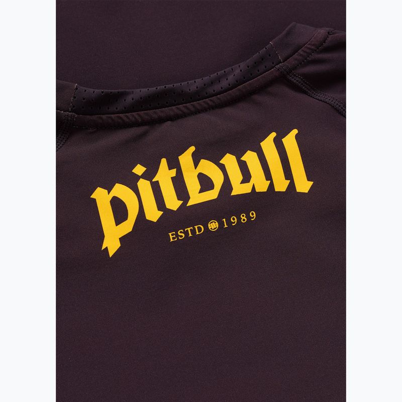 Men's long sleeve rashguard Pitbull Rashguard Logo Palms brown 7