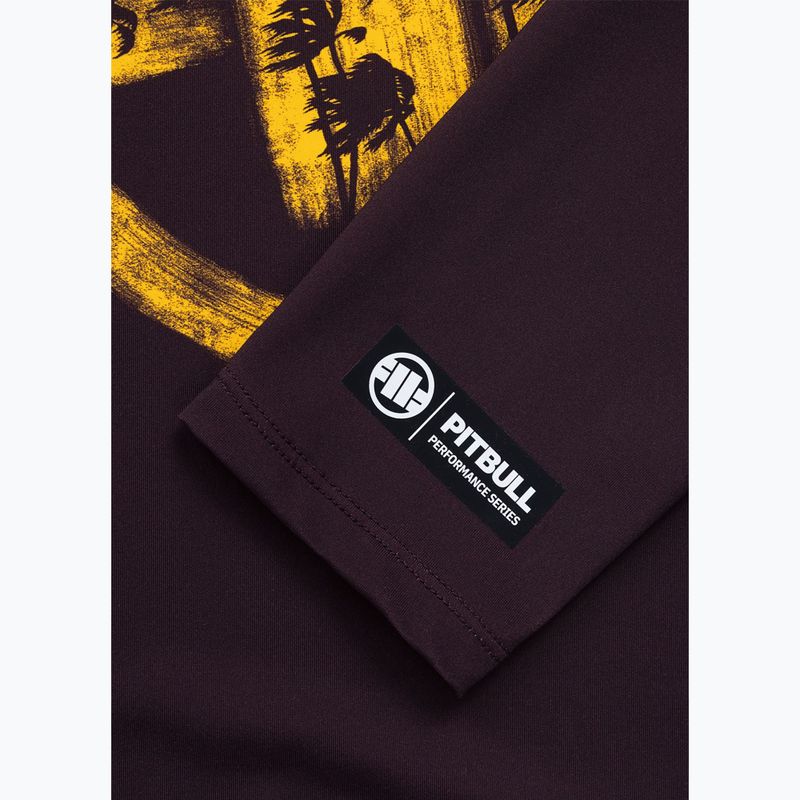 Men's long sleeve rashguard Pitbull Rashguard Logo Palms brown 8