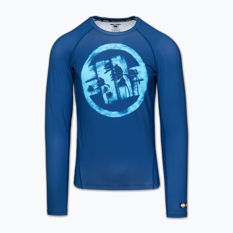 Men's long sleeve rashguard Pitbull Rashguard Logo Palms blue 3