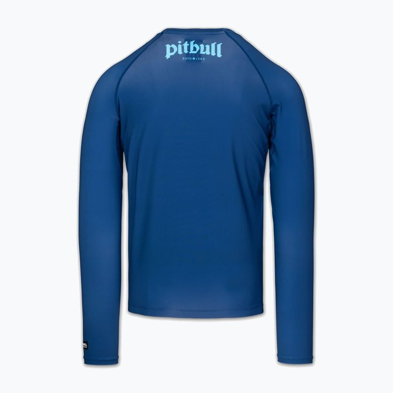 Men's long sleeve rashguard Pitbull Rashguard Logo Palms blue 4