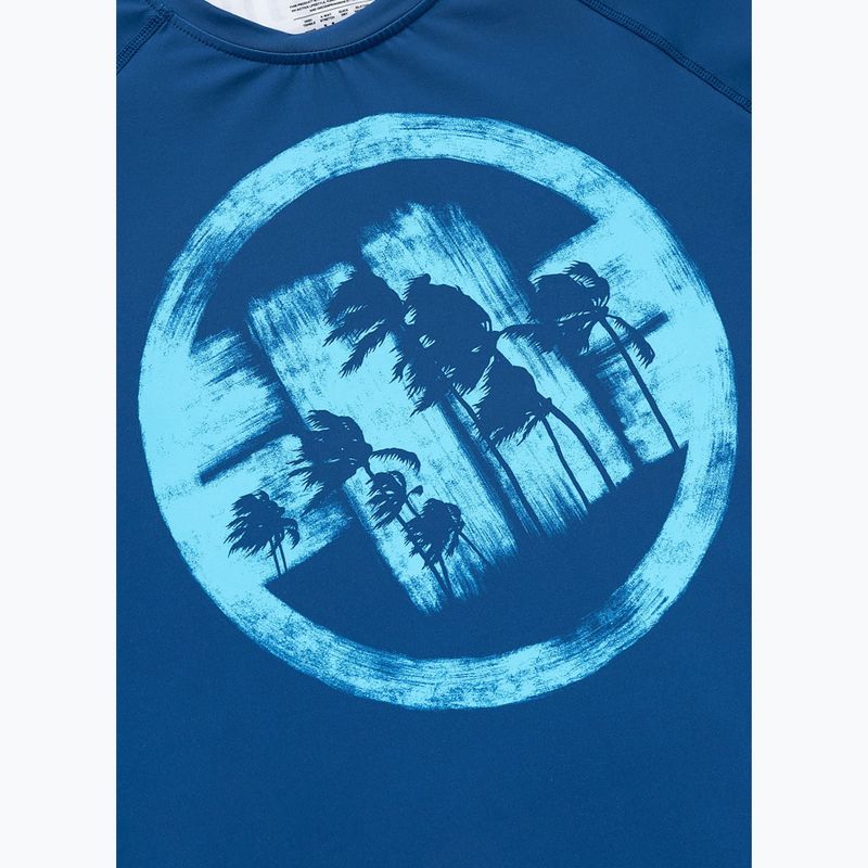 Men's long sleeve rashguard Pitbull Rashguard Logo Palms blue 6