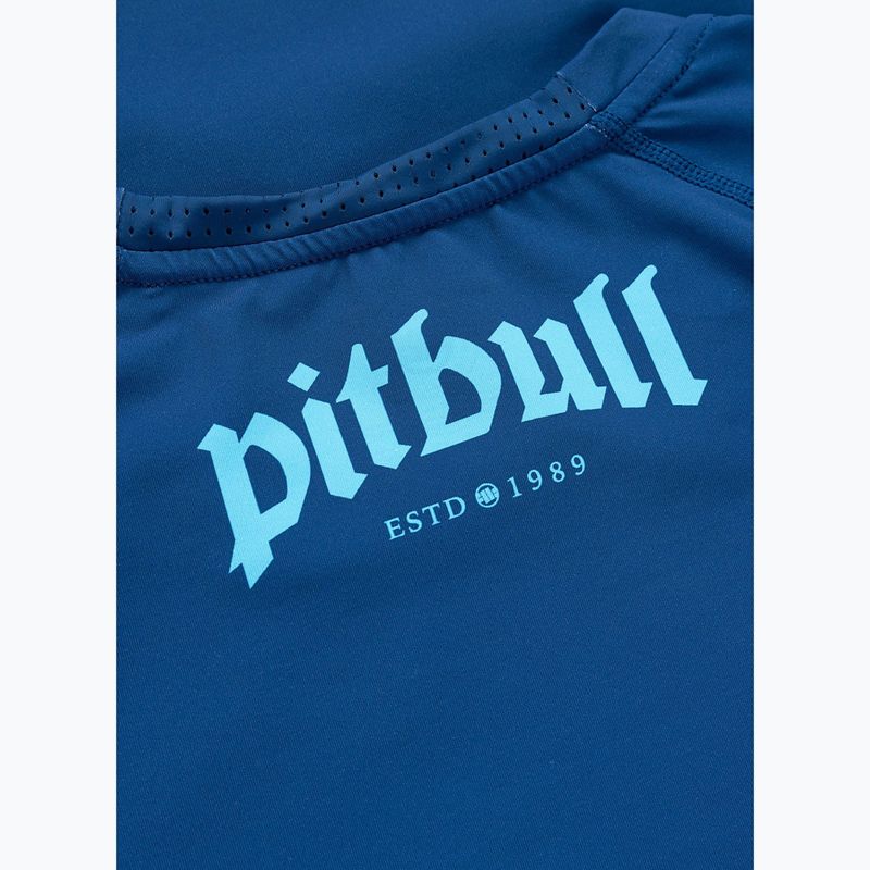 Men's long sleeve rashguard Pitbull Rashguard Logo Palms blue 7