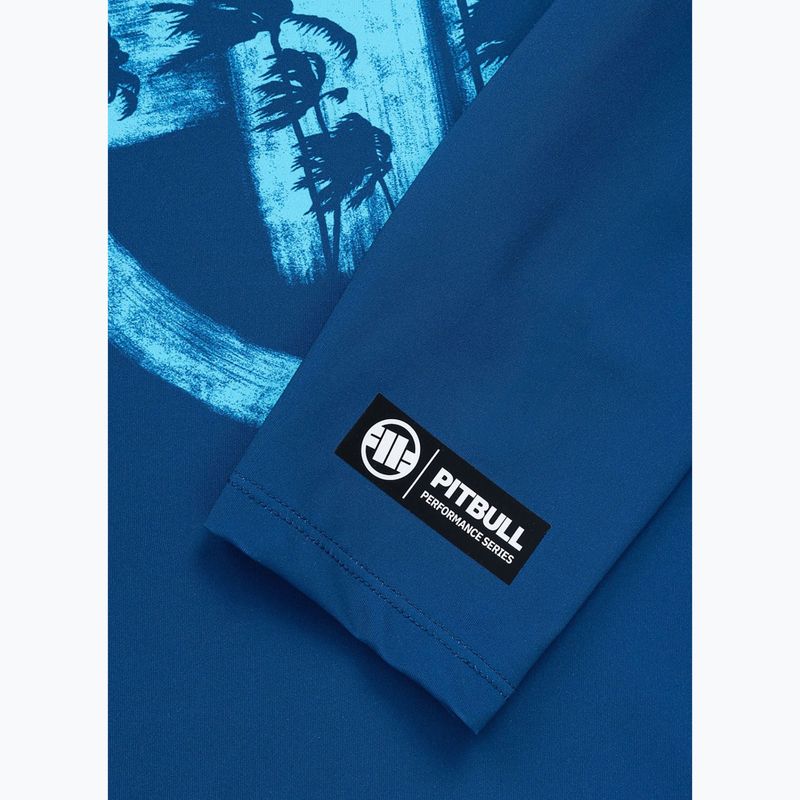 Men's long sleeve rashguard Pitbull Rashguard Logo Palms blue 8
