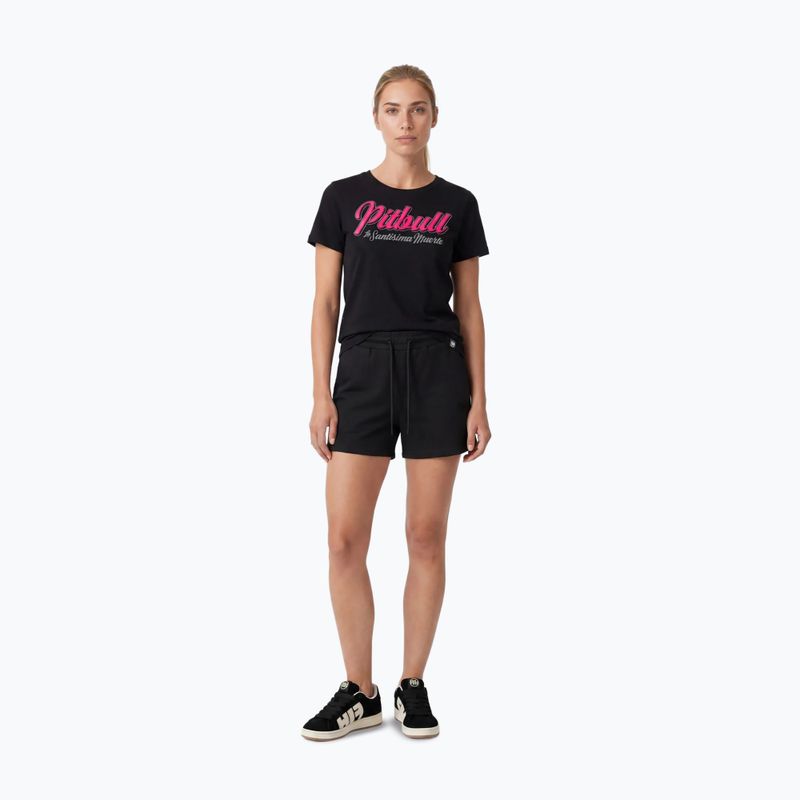 Women's T-shirt Pitbull Santa Muerte black/pink 2