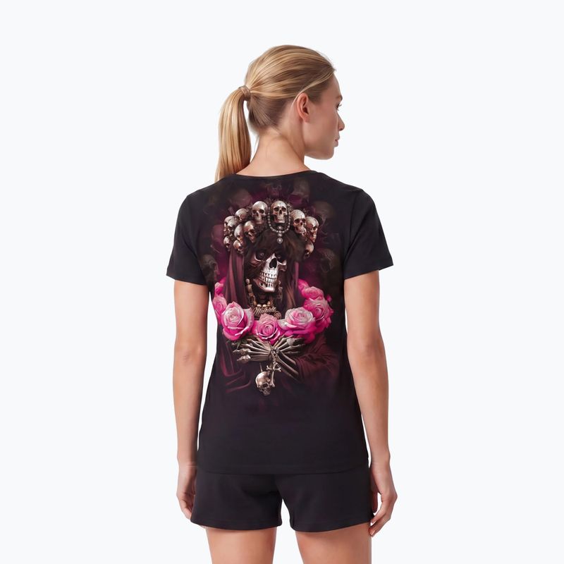 Women's T-shirt Pitbull Santa Muerte black/pink 3