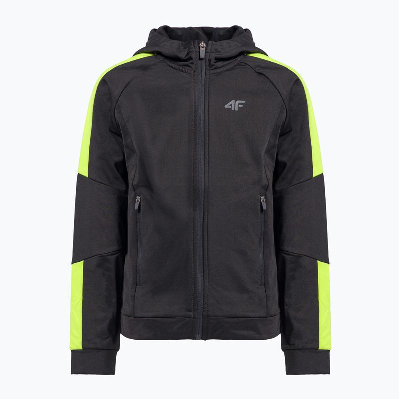 Children's training sweatshirt 4F black-green HJZ22-JBLMF001