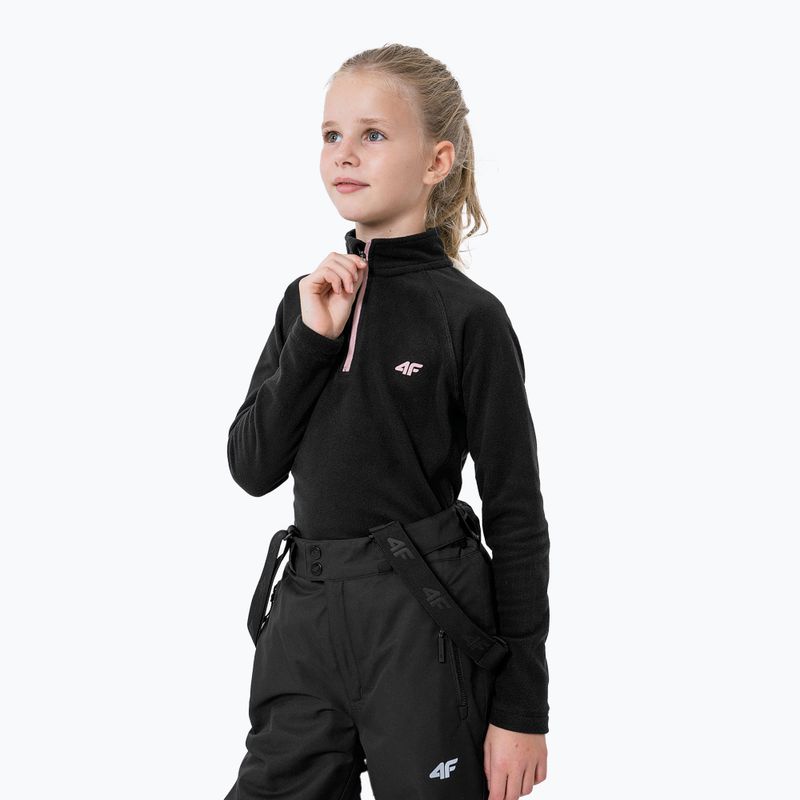 Children's 4F fleece sweatshirt black HJZ22-JBIDP001