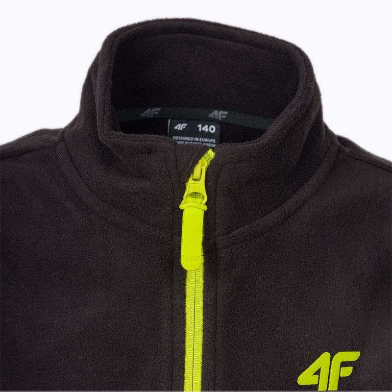 Children's 4F fleece sweatshirt black HJZ22-JPLM001 3