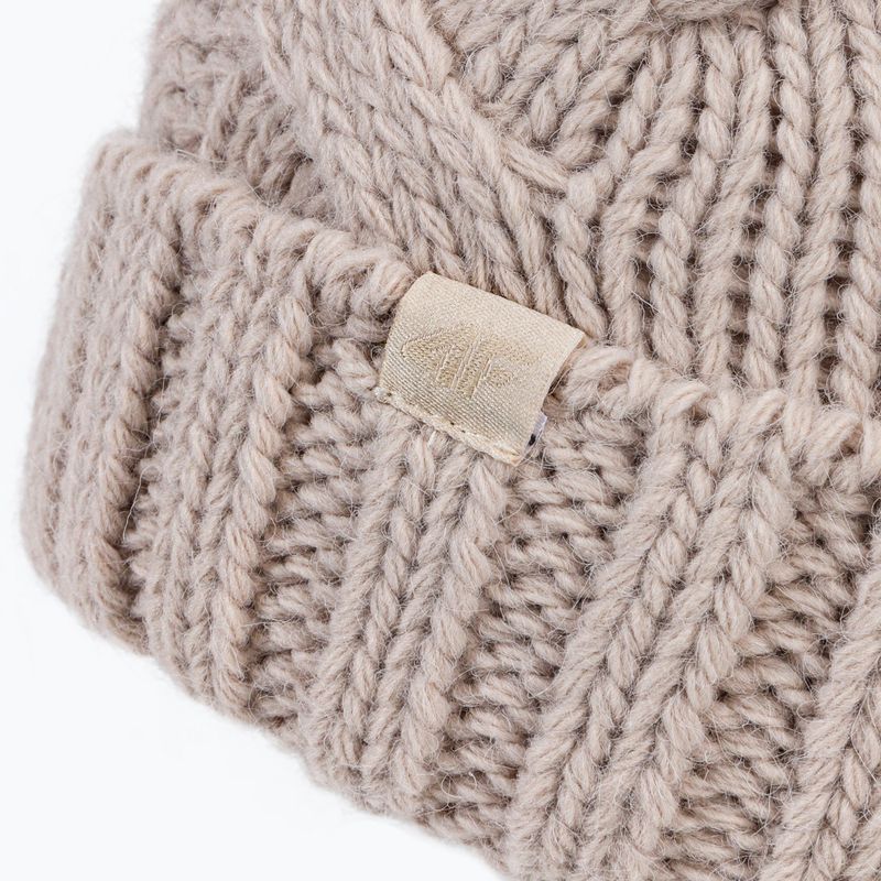 Women's winter beanie 4F beige H4Z22-CAD010 3