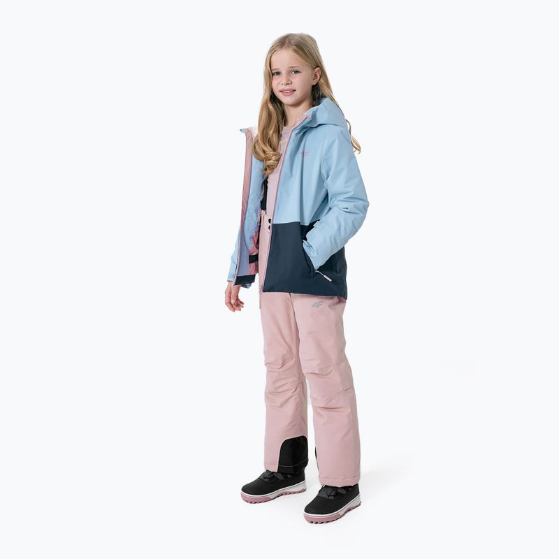 Children's ski jacket 4F blue HJZ22-JKUDN001 2