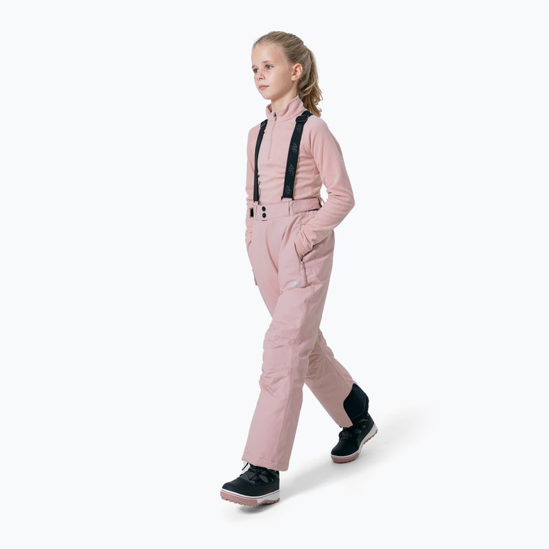 Children's ski trousers 4F pink HJZ22-JSPDN001