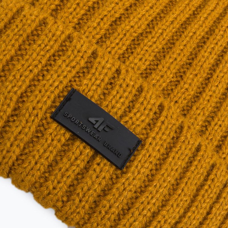 Men's winter beanie 4F yellow H4Z22-CAM009 3