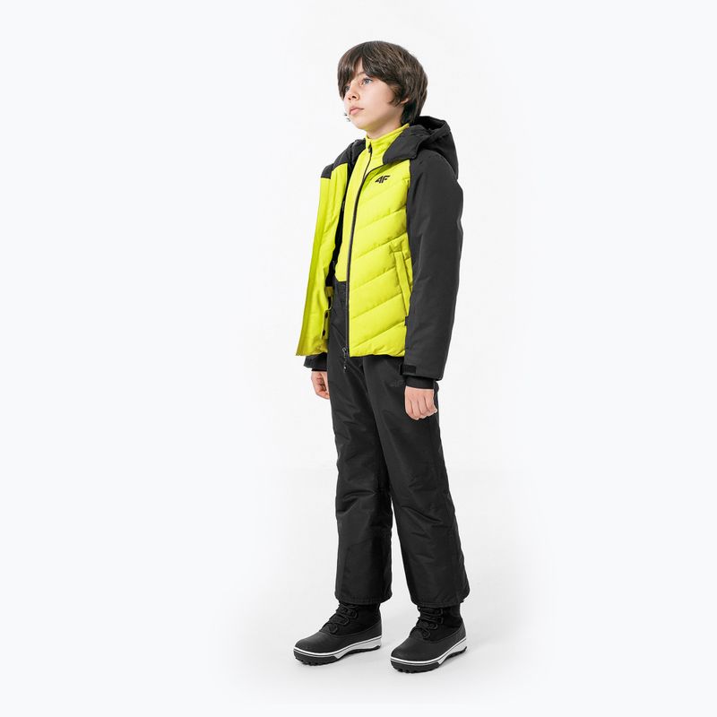 Children's ski jacket 4F black-green HJZ22-JKUMN003 2