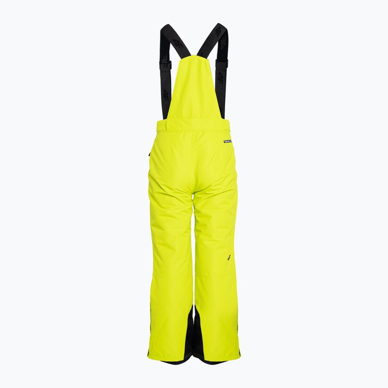 Children's ski trousers 4F yellow HJZ22-JSPMN001 4