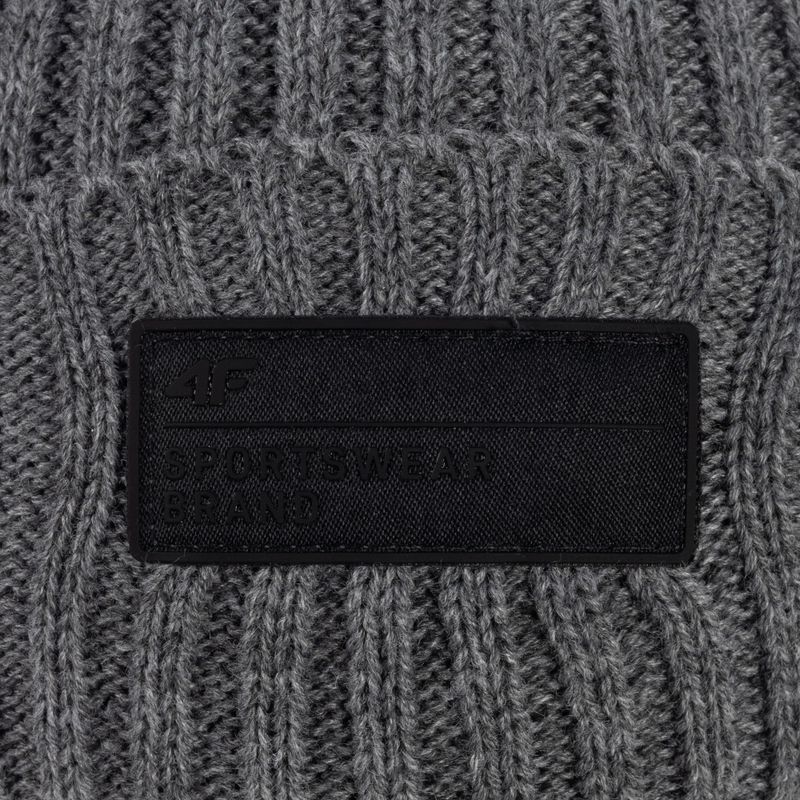 Men's winter beanie 4F grey H4Z22-CAM013 4