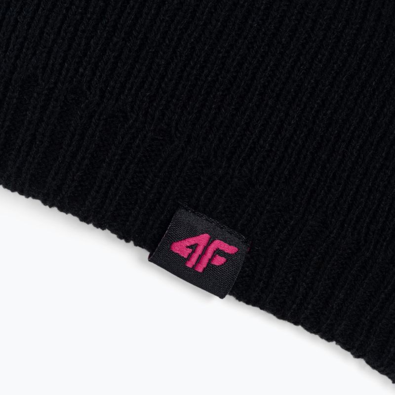Women's winter beanie 4F black H4Z22-CAD001 4