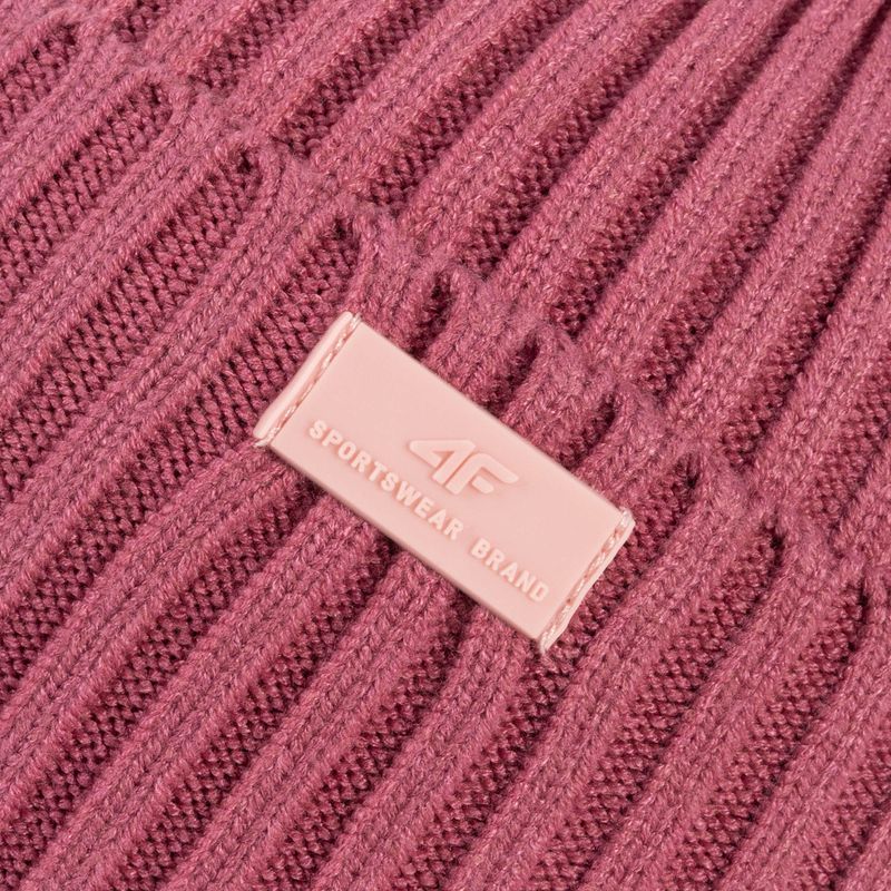 Women's winter beanie 4F pink H4Z22-CAD004 4