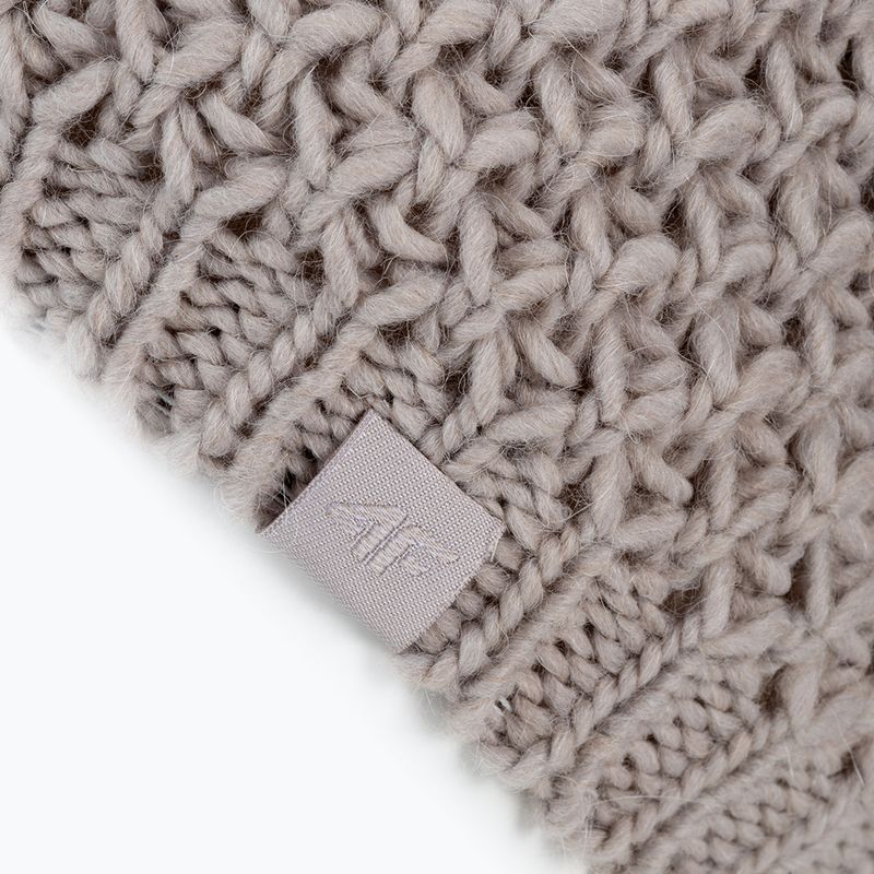 Women's winter beanie 4F beige H4Z22-CAD014 3