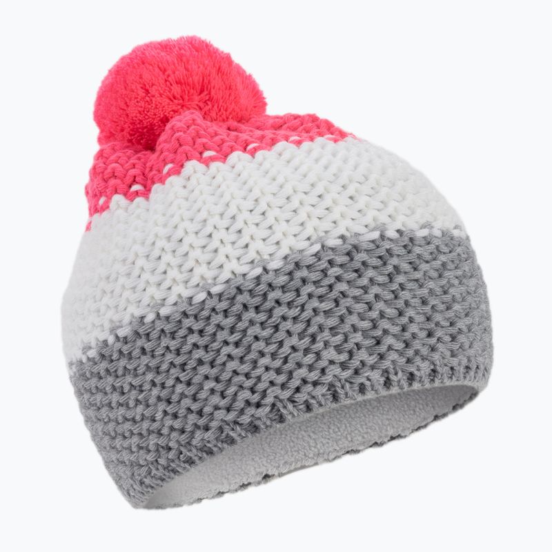 Children's winter beanie 4F red and white HJZ22-JCAD006