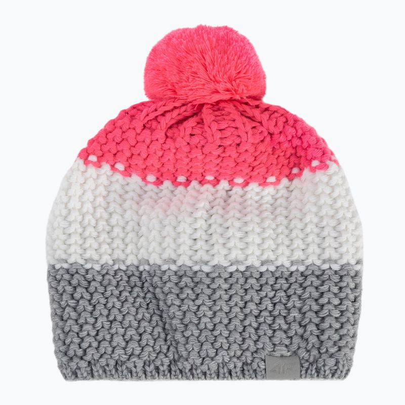 Children's winter beanie 4F red and white HJZ22-JCAD006 5