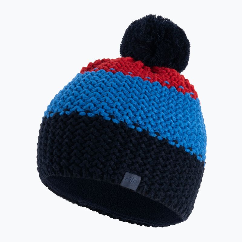 Children's winter beanie 4F black-red HJZ22-JCAM006 3