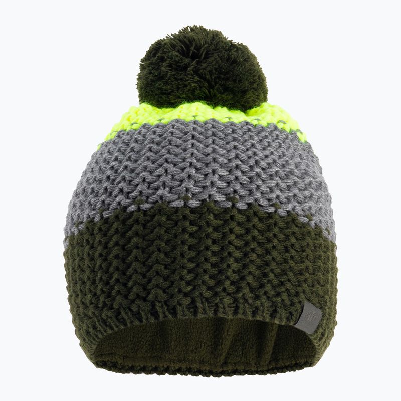 Children's winter beanie 4F green-grey HJZ22-JCAM006 2