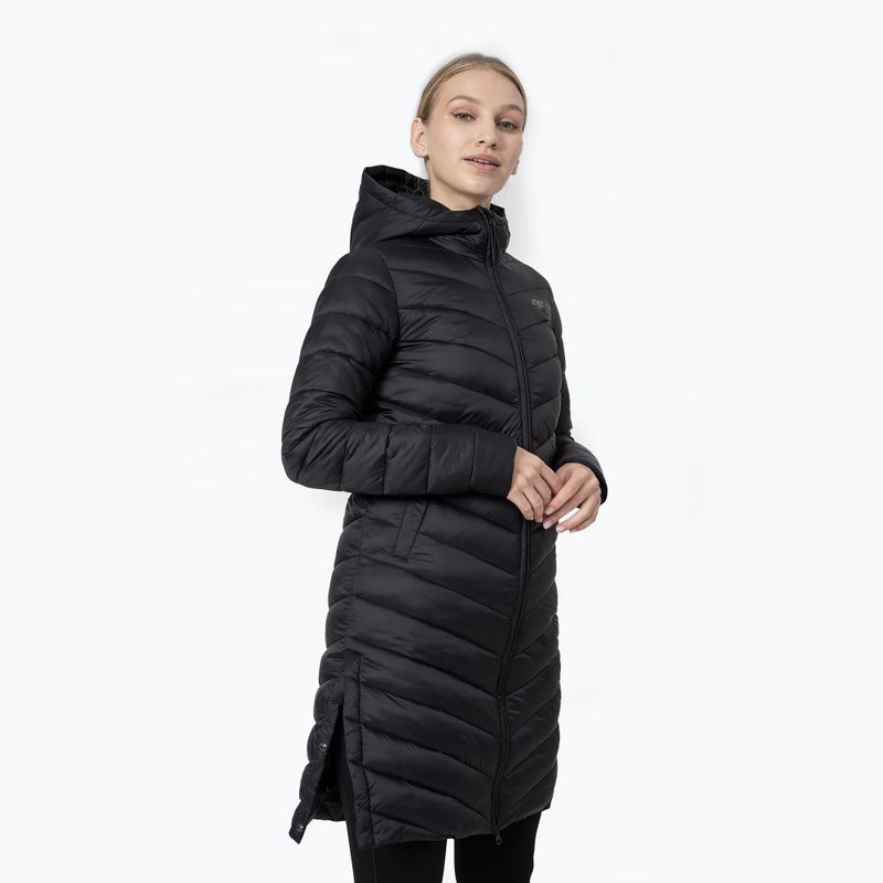 Women's down jacket 4F black H4Z22-KUDP015