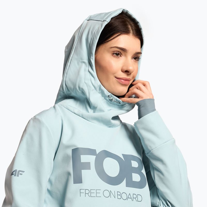 Women's snowboard jacket 4F light blue H4Z22-SFD001F 4
