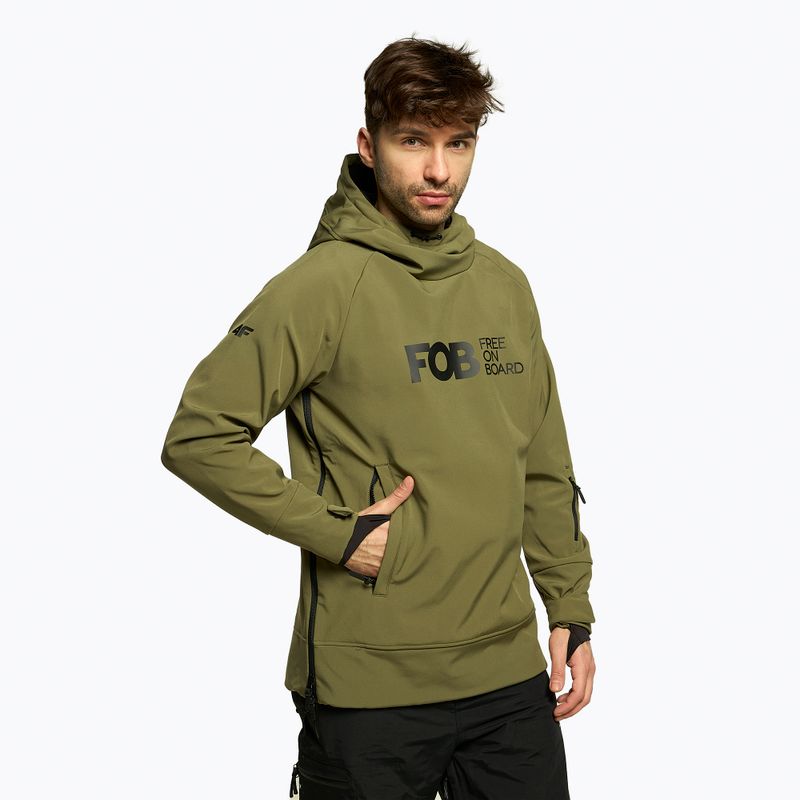 Men's 4F khaki snowboard jacket H4Z22-SFM001F