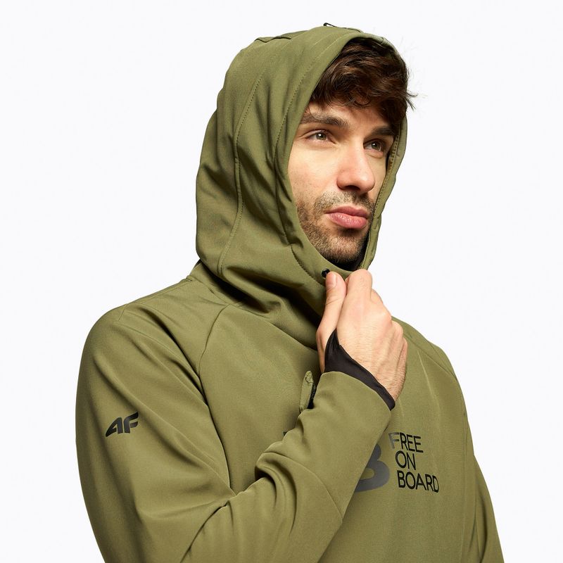 Men's 4F khaki snowboard jacket H4Z22-SFM001F 4