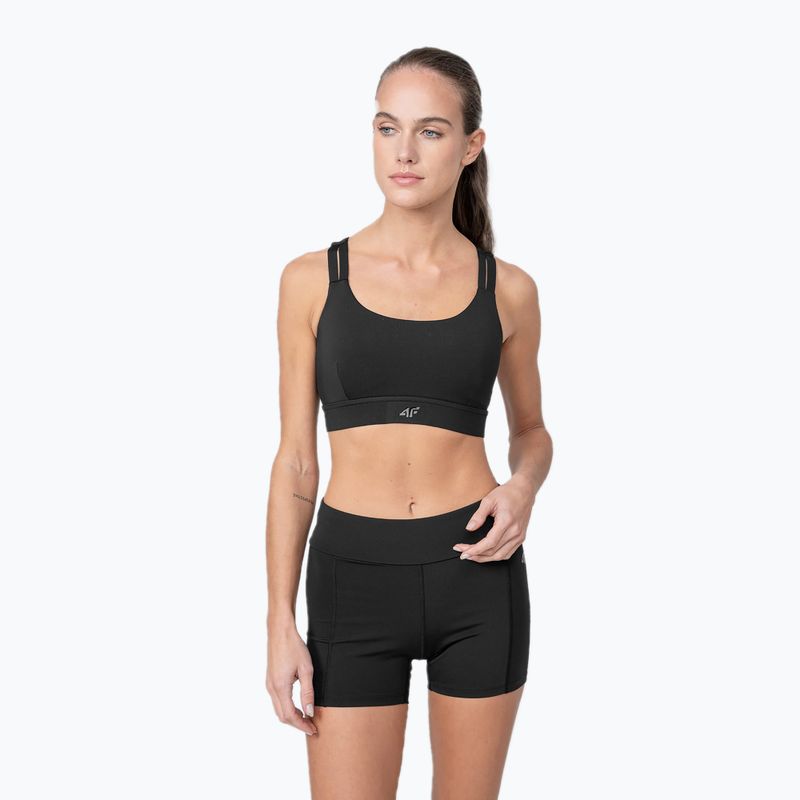 Women's yoga top 4F black H4Z22-STAD016