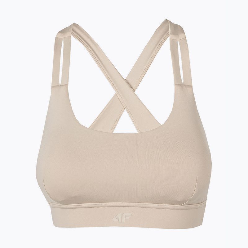 Women's yoga top 4F beige H4Z22-STAD016 3