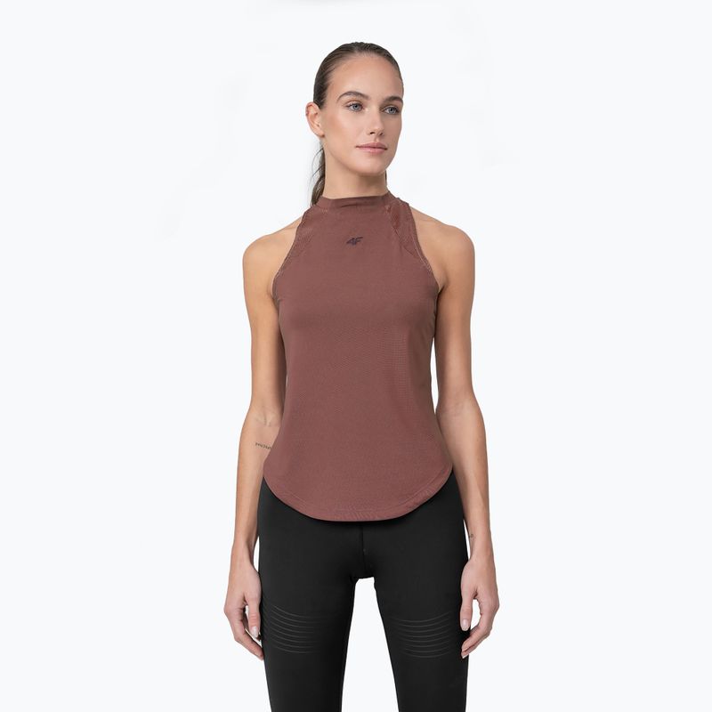 Women's training tank top 4F maroon H4Z22-TSDF016