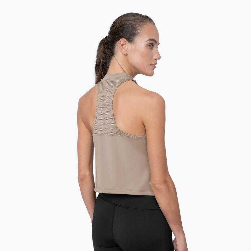 Women's training tank top 4F beige H4Z22-TSDF016 2
