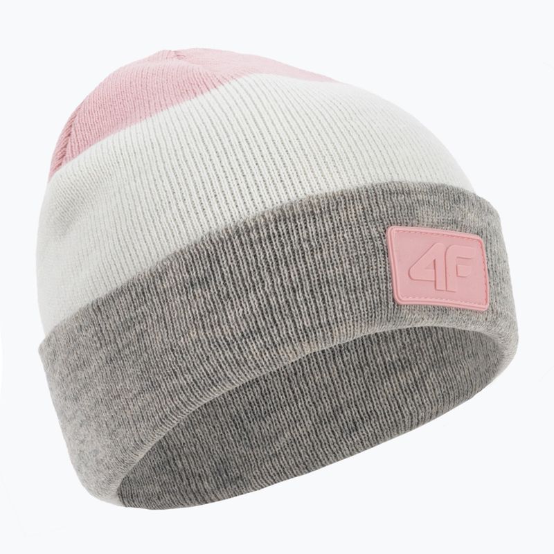 Children's winter beanie 4F pink HJZ22-JCAD002