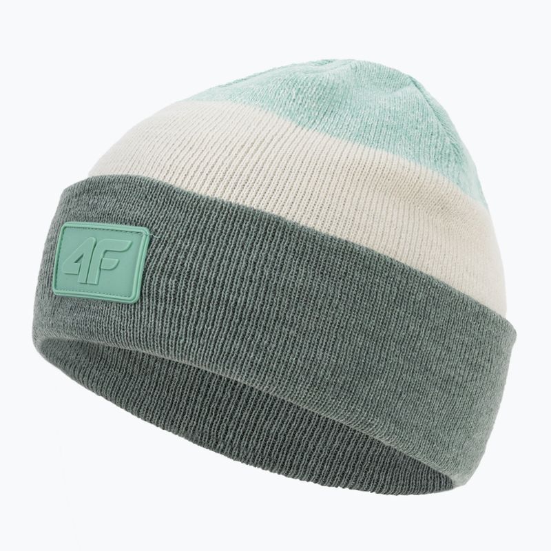 Children's winter beanie 4F green and white HJZ22-JCAD002 3