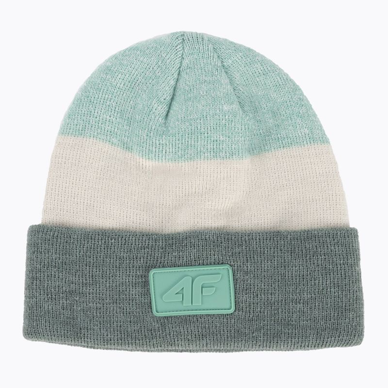 Children's winter beanie 4F green and white HJZ22-JCAD002 5