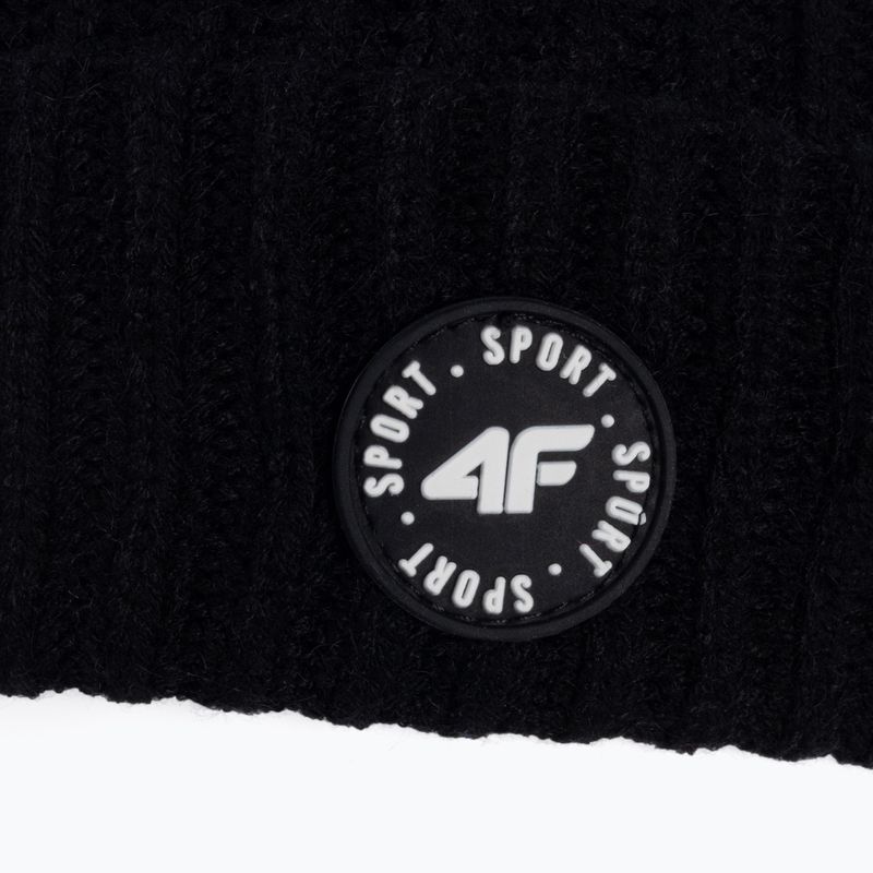 Children's winter beanie 4F black HJZ22-JCAM003 4