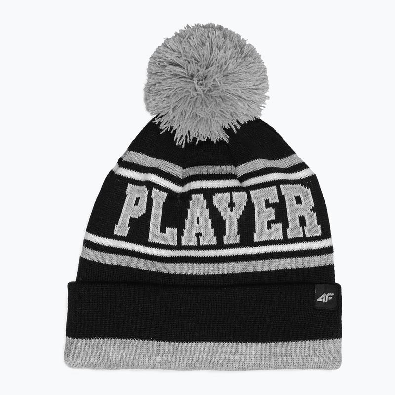 Children's winter beanie 4F black HJZ22-JCAM005 7