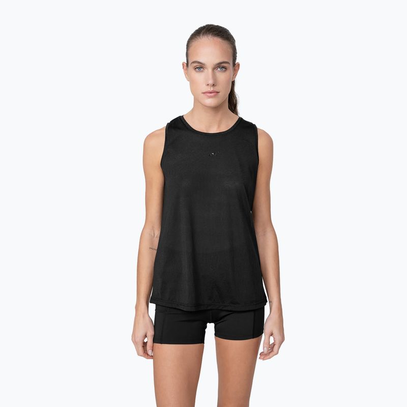 Women's yoga top 4F black H4Z22-TSDF011