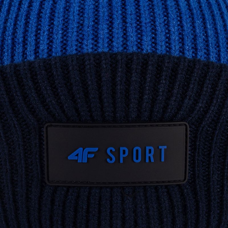 Children's winter beanie 4F navy blue and black HJZ22-JCAM004 4