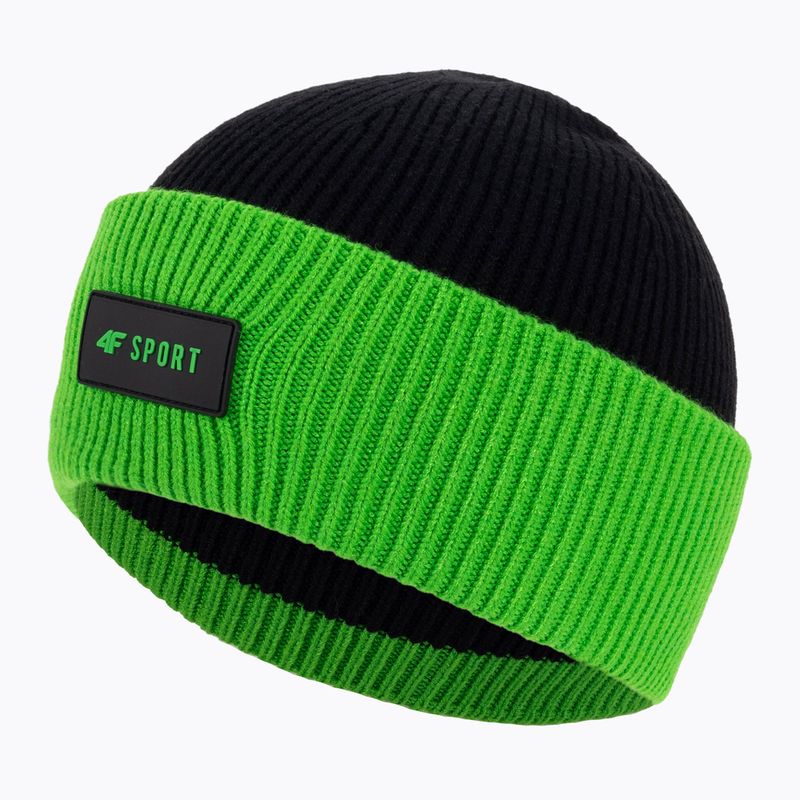 Children's winter beanie 4F green-black HJZ22-JCAM004 3